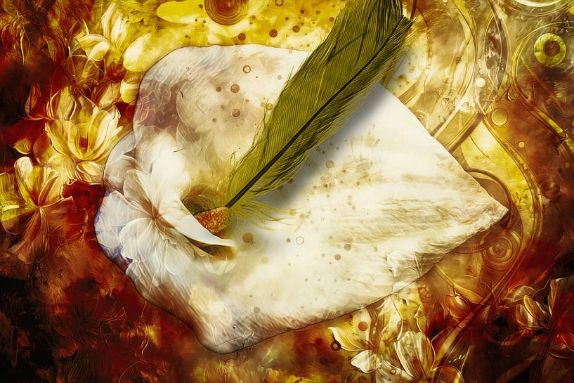 The artistic Calle and feather by Helga Blanke