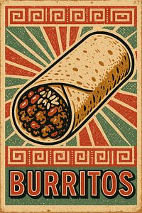 Burritos – Retro Mexican Pop-Art Poster