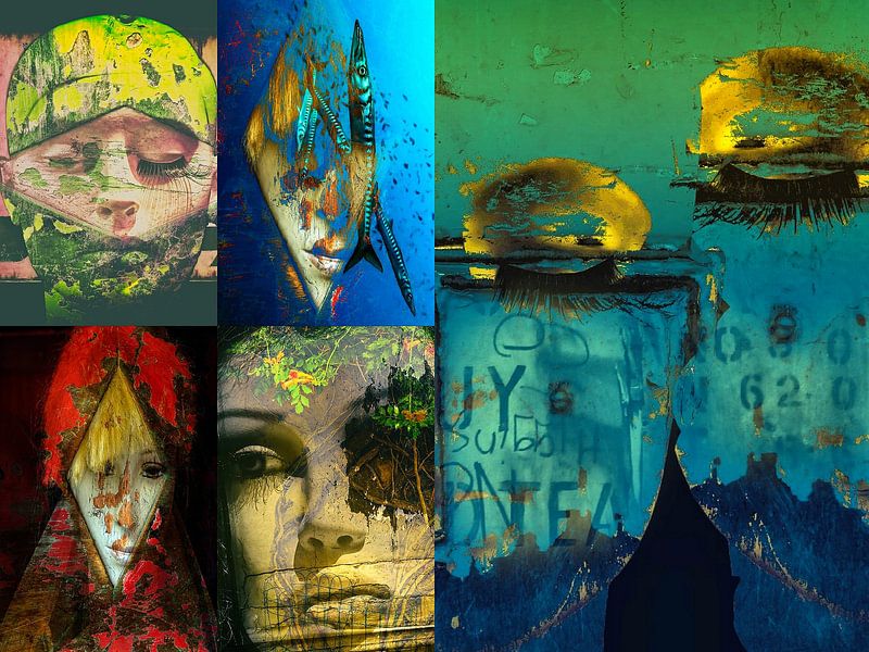 Five faces by Gabi Hampe