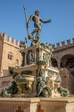 Fontein van Neptunus in centrum van Bologna, Italie