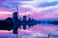 Verträumtes Bild von Mühlen in Kinderdijk Kunst Ölgemälde