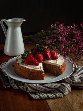 Aardbeien taart 2 van Tatiana Tor Photography