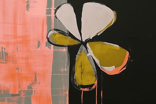 Illustration einer abstrakten Blume in Pastellfarben