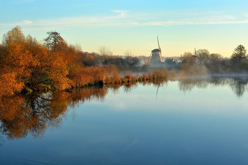 The mills of Oud-Zuilen on a cool morning in autumn by Michel Geluk