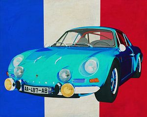 Alpine Renault 1600-S 1973 mit französischer Flagge