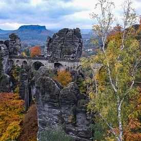 The Bastei Bridge in autumn by Holger Spieker