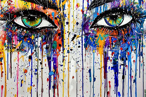 digitaal abstract beeld  ogen