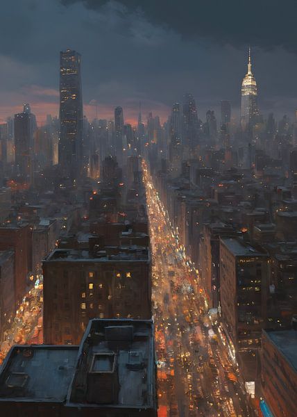 City At Night by Timba Art