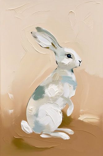 Abstract konijn met subtiele kleuren