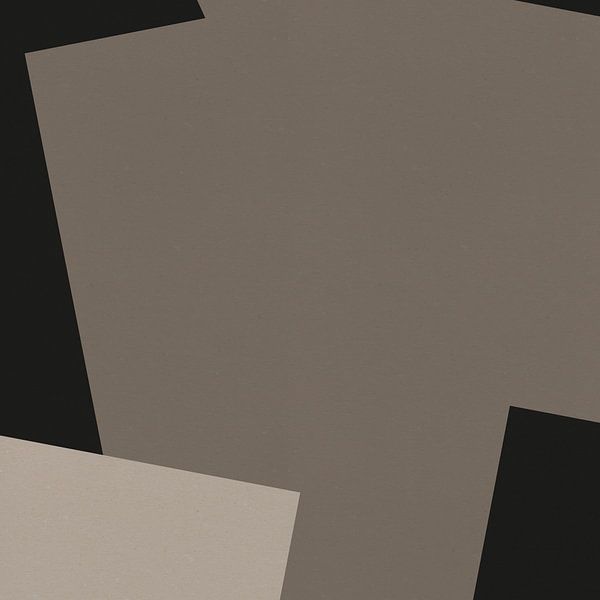 Modern abstract art. Geometric shapes in black, white, taupe VIII by Dina Dankers