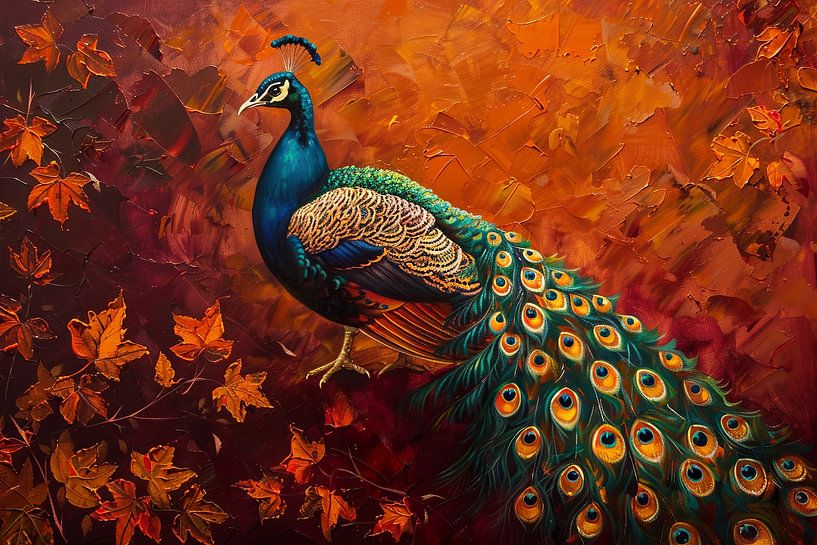 Pfau | Pfau Gemälde von Poster Art Shop