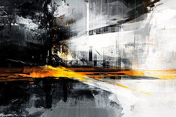 Abstract stadsmotief met contrast van Art & Soul Creations