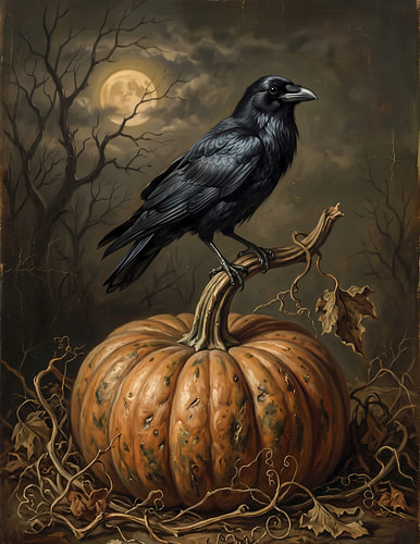 Gothic Raven Dark Academia Halloween-Dekoration
