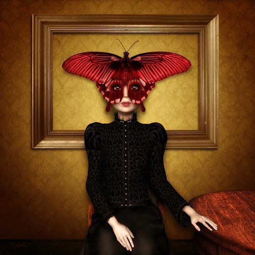 Vlindervrouw voor fotolijst