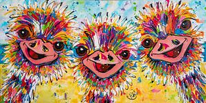Fröhliches Trio von Happy Paintings