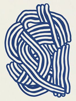 Line art organic shape in blue
