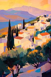 Paysage de village de montagne sur Poster Art Shop