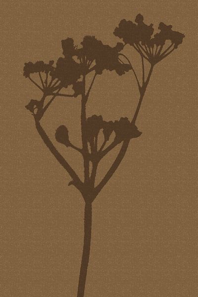 Purely rural. Modern botanical art. Flower in brown and ocher. by Dina Dankers