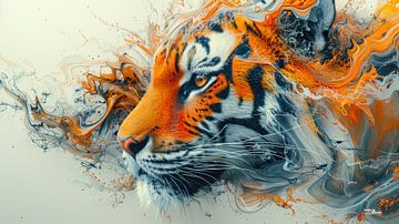 alcohol inkt - tijger van Gelissen Artworks
