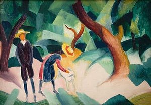 August Macke.Kinder mit Ziege