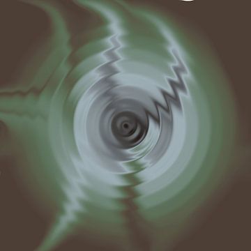 Hedendaagse minimalistische abstracte kunst. Waterreflecties in taupe en groen II van Abstract Minimalist Art