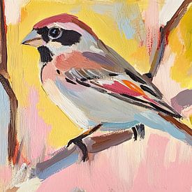 Vogelschilderij | Kleurrijke Vogel van De Mooiste Kunst