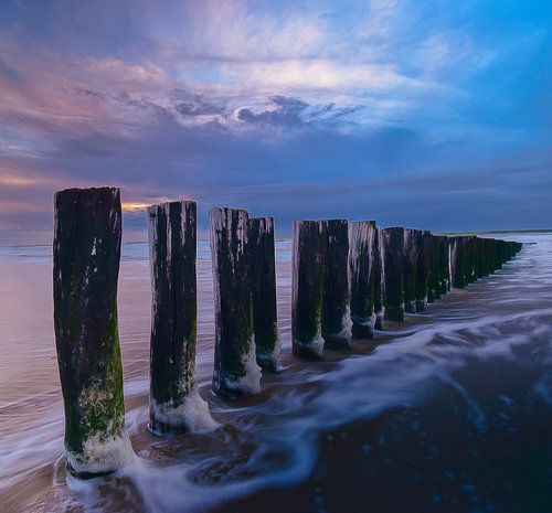 Zonsondergang  aan de zee