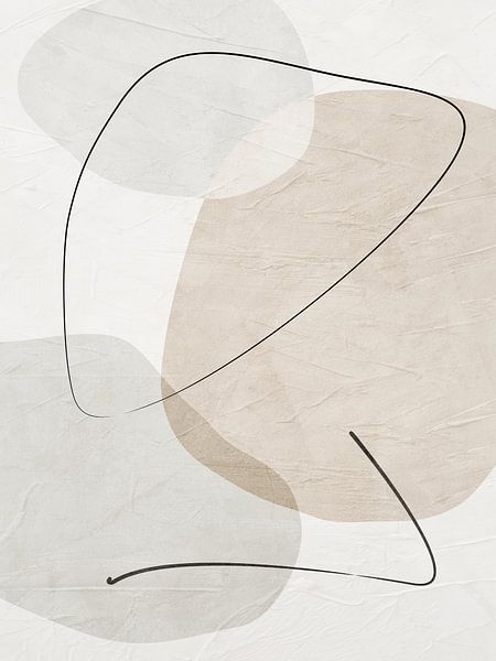 Organische abstracte kunst - aardse tinten van Online Arts