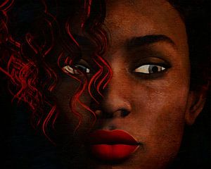Farbiges Mädchen mit staunenden Augen