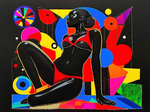 Portrait of a woman modern with lots of colour