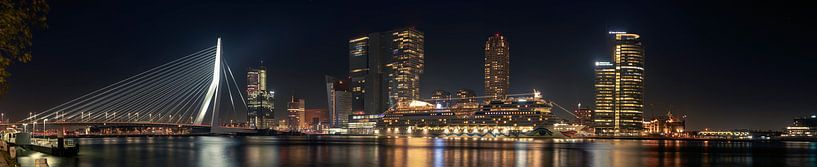 Wilhelminakade, Rotterdam by night by Ardjan van Bergeijk