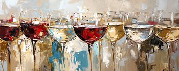 Abstrakte Weingläser | Goldreflexion