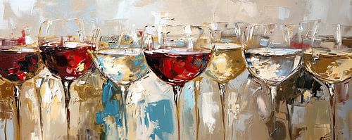 Verres à vin abstraits | Reflets dorés sur La collection ARTEO