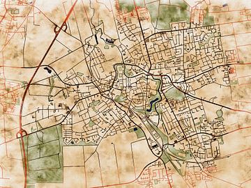 Kaart van Wolfenbüttel in de stijl 'Serene Summer' van Maporia