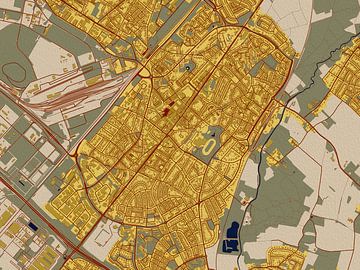 Map of Geleen in the style of Gustav Klimt by Maporia