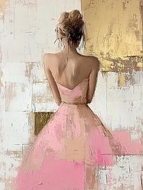 Vrouw in Roze Jurk