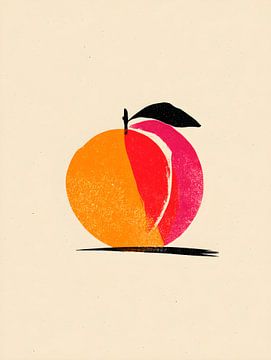 Stylised peach motif in warm colours by drdigitaldesign