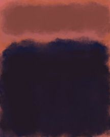 Coral, blue dark purple. Abstract painting in neon glowing colors. by Dina Dankers