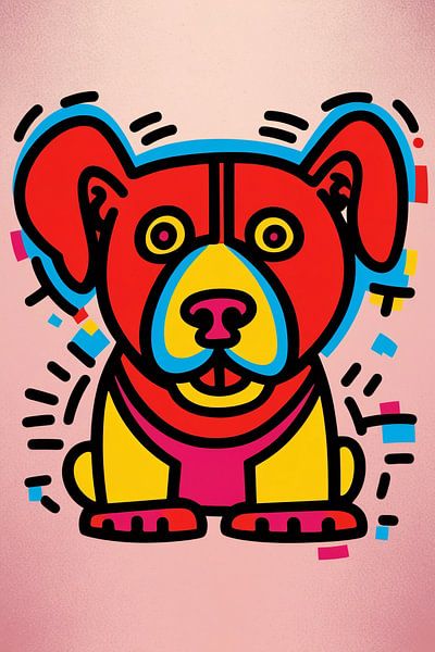 Colourful dog in modern style by Imperial Art House