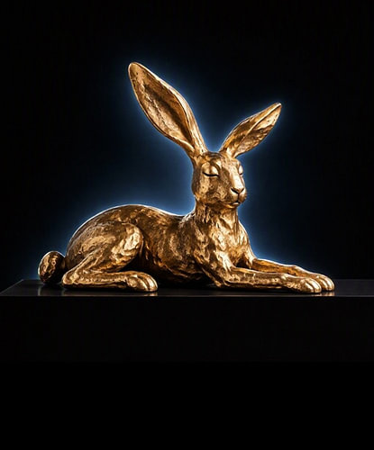 The golden hare at rest – part of the series of golden hares