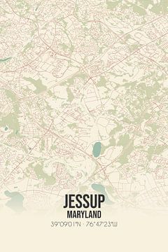Vintage landkaart van Jessup (Maryland), USA. van Rezona