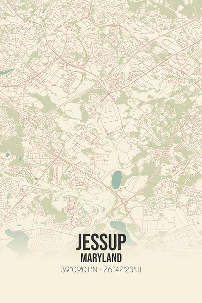 Vintage map of Jessup (Maryland), USA. by Prints of Place