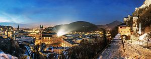 Salzburg Panorama blaue Stunde