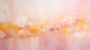Abstract schilderij, roze en gele textuur pastelkleurige kunst design achtergrond van Animaflora PicsStock