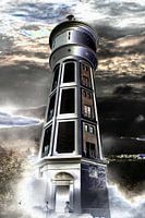 Watertoren in het duister