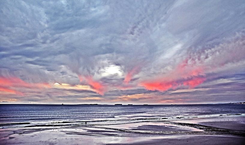 cloudy sunset on beach mixed media by Werner Lehmann