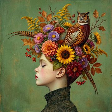 Autumn Owl & Flowers