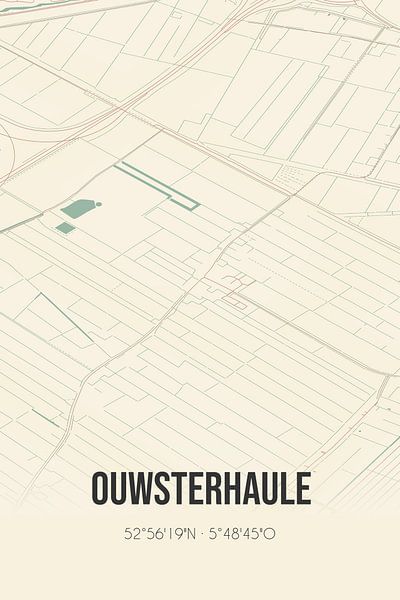 Vintage map of Ouwsterhaule (Fryslan) by Prints of Place