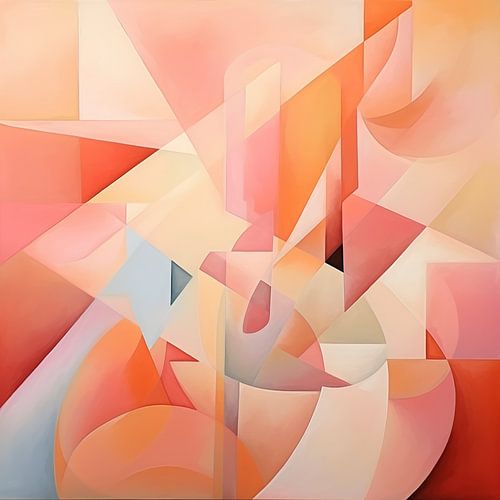 Abstract lichte perzik kleuren modern