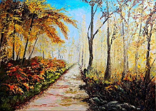 Golden Autumn Trail – An Impressionist Forest Walk
